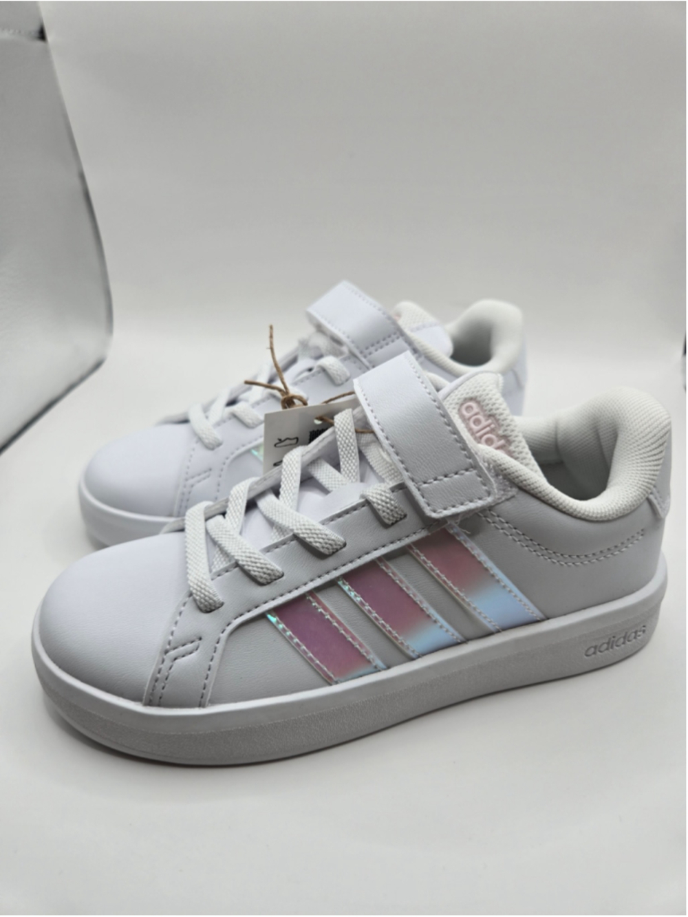 Girls Adidas Grand Court 3.0 Sneakers White Pink Size 13 Little Girl